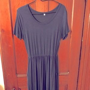 Navy Blue short sleeve dress with pockets